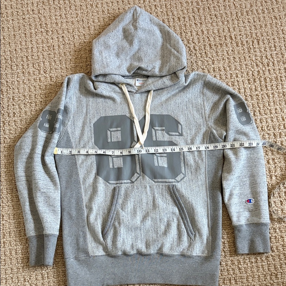 Champion Gray Hoodie with Number Design